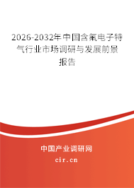 2026-2032年中國(guó)含氟電子特氣行業(yè)市場(chǎng)調(diào)研與發(fā)展前景報(bào)告
