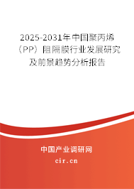 2025-2031年中國聚丙烯（PP）阻隔膜行業(yè)發(fā)展研究及前景趨勢分析報告