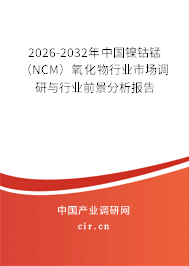 2026-2032年中國鎳鈷錳（NCM）氧化物行業(yè)市場調研與行業(yè)前景分析報告