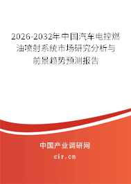 2026-2032年中國汽車電控燃油噴射系統(tǒng)市場研究分析與前景趨勢預(yù)測報告 2026-2032年中國汽車電控燃油噴射系統(tǒng)市場研究分析與前景趨勢預(yù)測報告