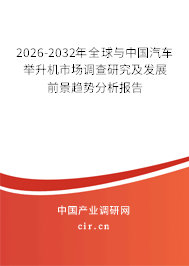 2024-2030年全球與中國汽車舉升機(jī)市場(chǎng)調(diào)查研究及發(fā)展前景趨勢(shì)分析報(bào)告