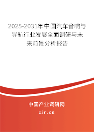 2025-2031年中國汽車音響與導(dǎo)航行業(yè)發(fā)展全面調(diào)研與未來前景分析報告 2025-2031年中國汽車音響與導(dǎo)航行業(yè)發(fā)展全面調(diào)研與未來前景分析報告