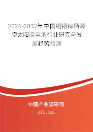 2026-2032年中國銅銦鎵硒薄膜太陽能電池行業(yè)研究與發(fā)展趨勢預測