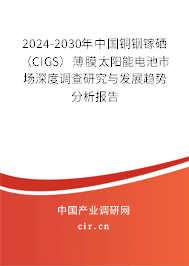 2024-2030年中國銅銦鎵硒（CIGS）薄膜太陽能電池市場深度調(diào)查研究與發(fā)展趨勢分析報告