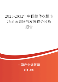 2025-2031年中國整體衣柜市場全面調(diào)研與發(fā)展趨勢分析報告