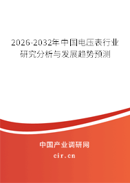 2026-2032年中國電壓表行業(yè)研究分析與發(fā)展趨勢預(yù)測