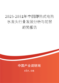 2025-2031年中國即熱式電熱水龍頭行業(yè)發(fā)展分析與前景趨勢(shì)報(bào)告