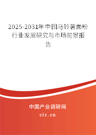 2025-2031年中國(guó)馬鈴薯面粉行業(yè)發(fā)展研究與市場(chǎng)前景報(bào)告