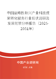 中國(guó)戰(zhàn)略性新興產(chǎn)業(yè)科技成果轉(zhuǎn)化服務(wù)行業(yè)現(xiàn)狀調(diào)研及發(fā)展前景分析報(bào)告（2025-2031年）