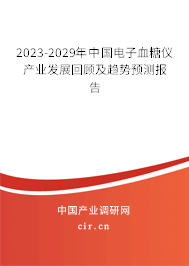 2023-2029年中國電子血糖儀產(chǎn)業(yè)發(fā)展回顧及趨勢預(yù)測報告