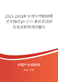 2025-2031年全球與中國便攜式手持式pH計行業(yè)現(xiàn)狀調(diào)研及發(fā)展趨勢預(yù)測報告