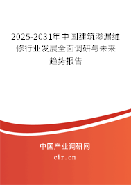 2025-2031年中國建筑滲漏維修行業(yè)發(fā)展全面調(diào)研與未來趨勢報告