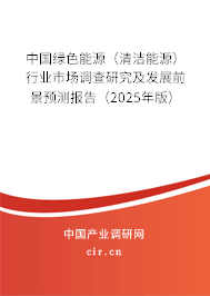 中國綠色能源（清潔能源）行業(yè)市場調(diào)查研究及發(fā)展前景預(yù)測報告（2025年版）