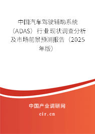 中國汽車駕駛輔助系統(tǒng)（ADAS）行業(yè)現(xiàn)狀調(diào)查分析及市場前景預(yù)測報告（2025年版）