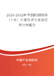 2026-2032年中國四硼酸鈉（十水）行業(yè)現(xiàn)狀與發(fā)展前景分析報告