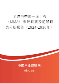 全球與中國一正丁胺(MMA)市場現(xiàn)狀及前景趨勢分析報告(2024-2030年) 全球與中國一正丁胺(MMA)市場現(xiàn)狀及前景趨勢分析報告(2024-2030年)