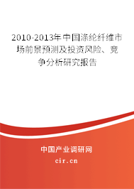 2010-2013年中國滌綸纖維市場前景預(yù)測及投資風(fēng)險、競爭分析研究報告
