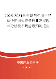 2025-2031年全球與中國半導體快速退火設備行業(yè)發(fā)展現狀分析及市場前景預測報告 2025-2031年全球與中國半導體快速退火設備行業(yè)發(fā)展現狀分析及市場前景預測報告