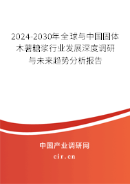 2024-2030年全球與中國固體木薯糖漿行業(yè)發(fā)展深度調(diào)研與未來趨勢(shì)分析報(bào)告
