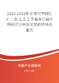 2026-2032年全球與中國(guó)3', 5'-二氯-2, 2, 2-三氟苯乙酮市場(chǎng)研究分析及前景趨勢(shì)預(yù)測(cè)報(bào)告