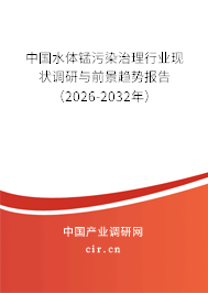 中國水體錳污染治理行業(yè)現(xiàn)狀調(diào)研與前景趨勢報告（2026-2032年）