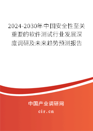 2024-2030年中國(guó)安全性至關(guān)重要的軟件測(cè)試行業(yè)發(fā)展深度調(diào)研及未來(lái)趨勢(shì)預(yù)測(cè)報(bào)告