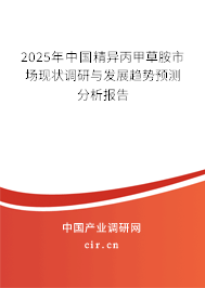 2025年中國精異丙甲草胺市場現(xiàn)狀調(diào)研與發(fā)展趨勢預測分析報告