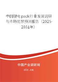 中國鋰電pack行業(yè)發(fā)展調(diào)研與市場前景預(yù)測報告(2025-2031年) 中國鋰電pack行業(yè)發(fā)展調(diào)研與市場前景預(yù)測報告(2025-2031年)