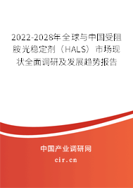 2022-2028年全球與中國受阻胺光穩(wěn)定劑（HALS）市場現狀全面調研及發(fā)展趨勢報告