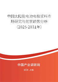 中國太陽能電池電極漿料市場研究與前景趨勢分析（2025-2031年）