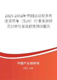2025-2031年中國(guó)運(yùn)動(dòng)型多用途乘用車（SUV）行業(yè)發(fā)展研究分析與發(fā)展趨勢(shì)預(yù)測(cè)報(bào)告