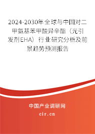 2024-2030年全球與中國對二甲氨基苯甲酸異辛酯（光引發(fā)劑EHA）行業(yè)研究分析及前景趨勢預(yù)測報(bào)告