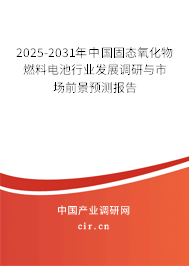 2025-2031年中國固態(tài)氧化物燃料電池行業(yè)發(fā)展調(diào)研與市場前景預(yù)測報告