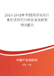 2025-2031年中國海底電纜行業(yè)現(xiàn)狀研究分析及發(fā)展趨勢預(yù)測報告