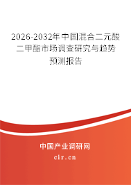 2026-2032年中國混合二元酸二甲酯市場調(diào)查研究與趨勢預(yù)測報告