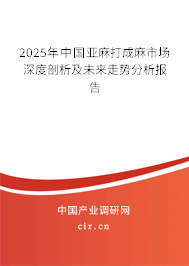 2025年中國亞麻打成麻市場深度剖析及未來走勢分析報告 2025年中國亞麻打成麻市場深度剖析及未來走勢分析報告