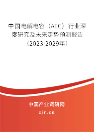 中國電解電容(AEC)行業(yè)深度研究及未來走勢預(yù)測報告(2023-2029年) 中國電解電容(AEC)行業(yè)深度研究及未來走勢預(yù)測報告(2023-2029年)