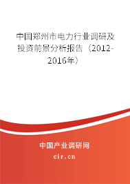 中國鄭州市電力行業(yè)調(diào)研及投資前景分析報告（2012-2016年）