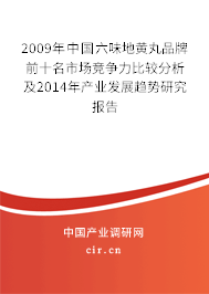 2009年中國六味地黃丸品牌前十名市場競爭力比較分析及2014年產(chǎn)業(yè)發(fā)展趨勢研究報(bào)告