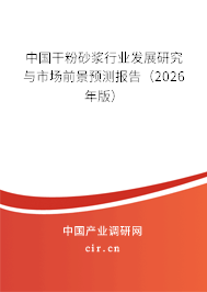 中國干粉砂漿行業(yè)發(fā)展研究與市場前景預測報告（2025年版）