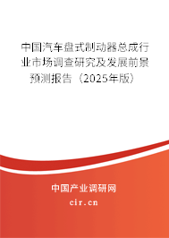 中國汽車盤式制動器總成行業(yè)市場調(diào)查研究及發(fā)展前景預(yù)測報告（2025年版）