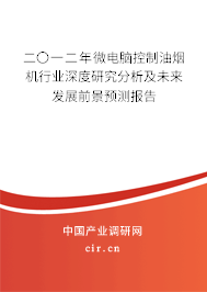 二〇一二年微電腦控制油煙機(jī)行業(yè)深度研究分析及未來發(fā)展前景預(yù)測報(bào)告