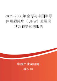 2025-2031年全球與中國半導(dǎo)體用超純水(UPW)發(fā)展現(xiàn)狀及趨勢預(yù)測報告 2025-2031年全球與中國半導(dǎo)體用超純水(UPW)發(fā)展現(xiàn)狀及趨勢預(yù)測報告