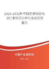 2026-2032年中國無汞堿錳電池行業(yè)研究分析與發(fā)展前景報(bào)告