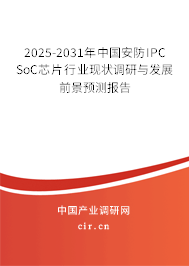 2025-2031年中國安防IPC SoC芯片行業(yè)現(xiàn)狀調(diào)研與發(fā)展前景預(yù)測報告