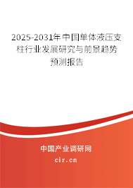 2025-2031年中國單體液壓支柱行業(yè)發(fā)展研究與前景趨勢預測報告