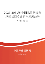 2025-2031年中國晶圓制造市場現狀深度調研與發(fā)展趨勢分析報告