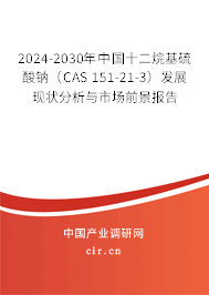 2024-2030年中國(guó)十二烷基硫酸鈉（CAS 151-21-3）發(fā)展現(xiàn)狀分析與市場(chǎng)前景報(bào)告