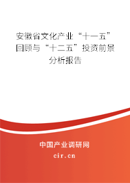 安徽省文化產(chǎn)業(yè)“十一五”回顧與“十二五”投資前景分析報(bào)告 安徽省文化產(chǎn)業(yè)“十一五”回顧與“十二五”投資前景分析報(bào)告