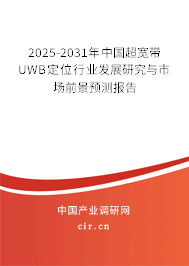 2025-2031年中國超寬帶UWB定位行業(yè)發(fā)展研究與市場前景預測報告